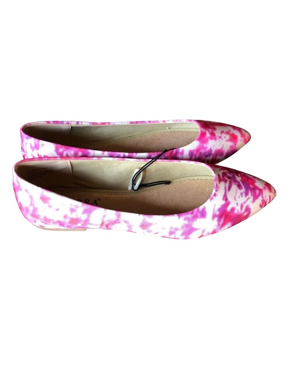White and Pink and Purple Tie Dye Women's Slip On Shoe Size 9 #551